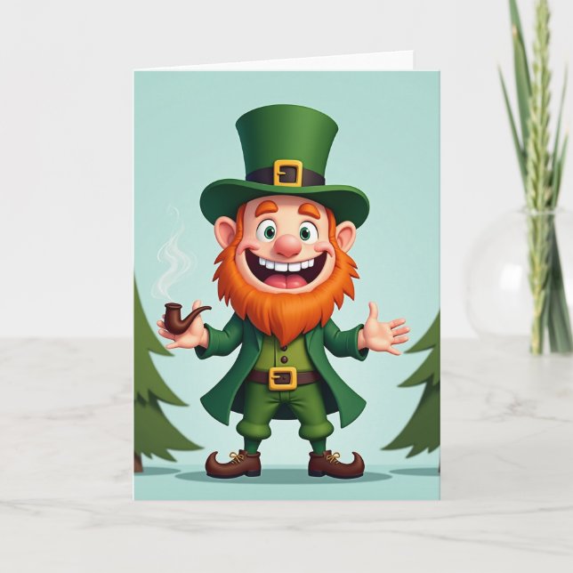Carte de fête du Leprechaun joyeux (Devant)