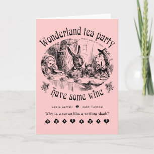 Carte de fête du thé Wonderland