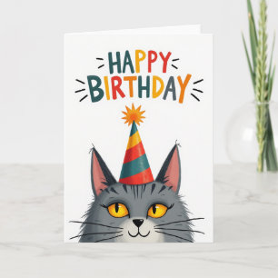 Carte de fête féline festive