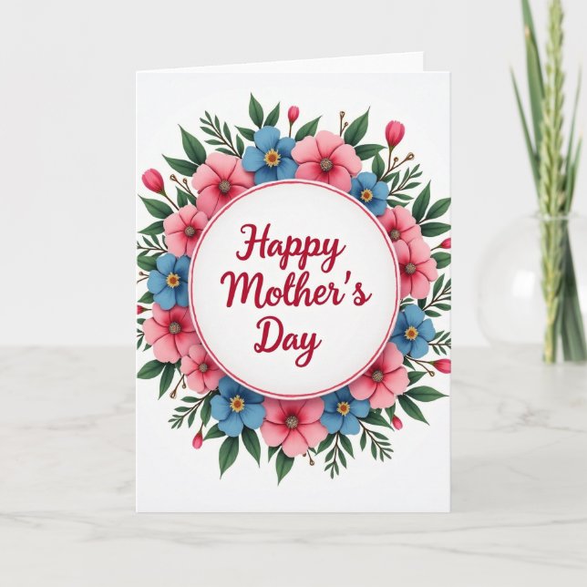 Carte de Fête Fleur en Feutre (Devant)