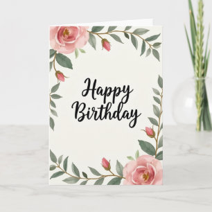 Carte de Fête Florale Rose