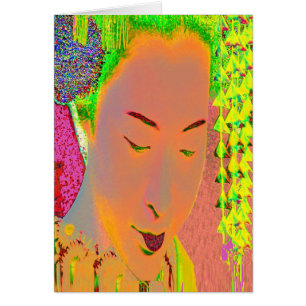 Carte de fête Geisha Pop Art