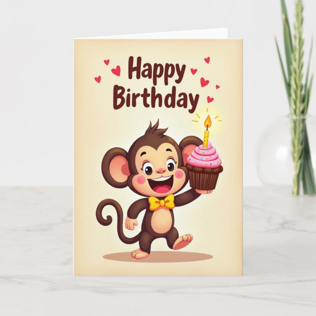 Carte de fête joyeuse pour primate (Devant)