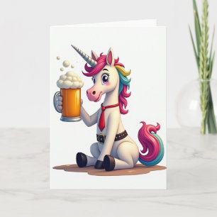 Carte de fête licorne amusante