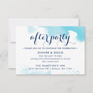 CARTE DE FÊTE moderne aqua bleu aquarelle