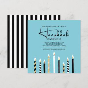 Carte de fête moderne Happy Hanoukka Candles