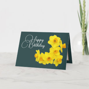 Carte de Fête Moderne Printanière Jonquille Jaune 