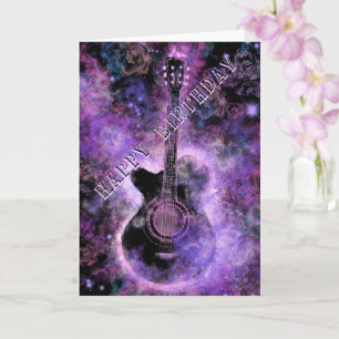 Carte de fête musicale à la guitare rock