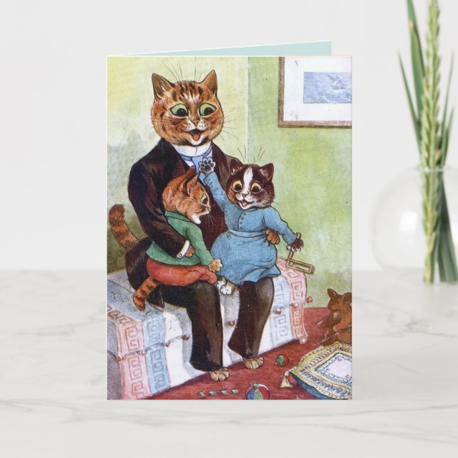 CARTE DE FÊTE PÈRE LOUIS WAIN CHAT (Devant)