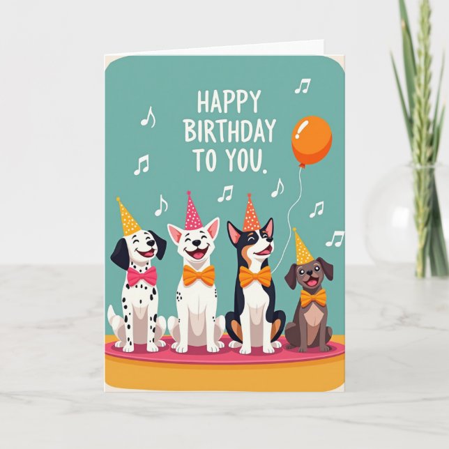 Carte de fête pour chien joyeux (Devant)