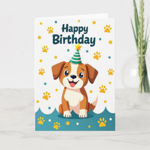 Carte de fête pour chien mignon