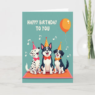 Carte de fête pour chien sarcelle