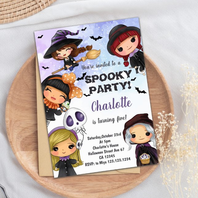 Carte de fête pour enfants ou adultes (Halloween Spooky Birthday Invitations)