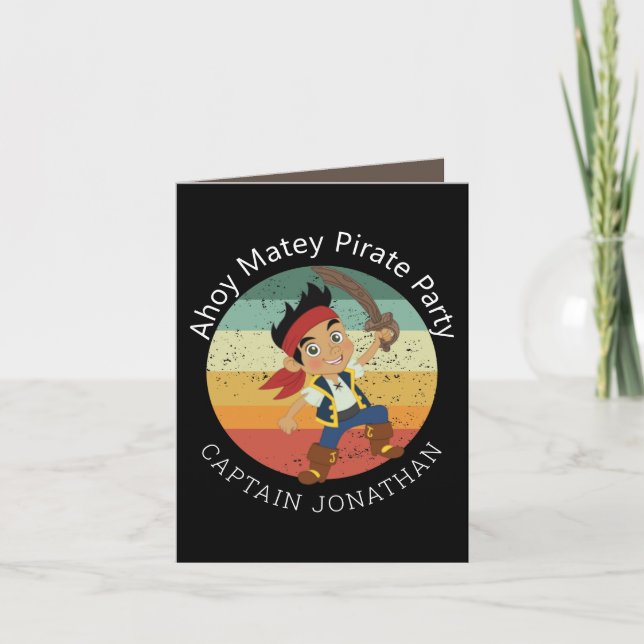 Carte de fête pour garçon pirate (Devant)