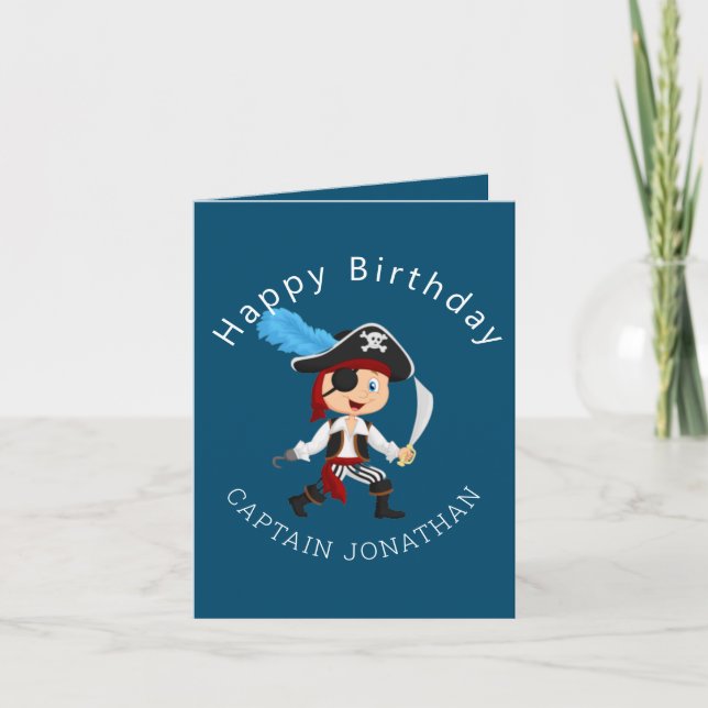 Carte de fête pour garçon pirate (Devant)