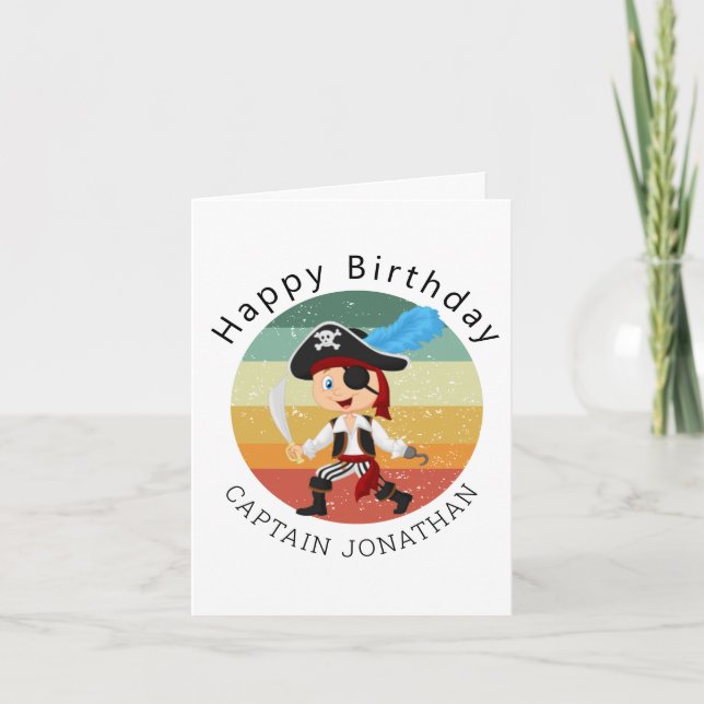 Carte de fête pour garçon pirate (Devant)