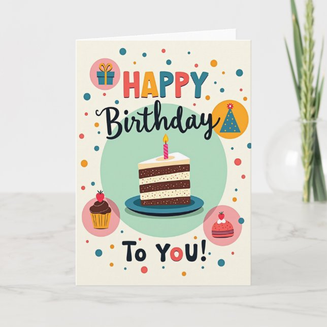 Carte de fête pour gâteau étagé (Devant)