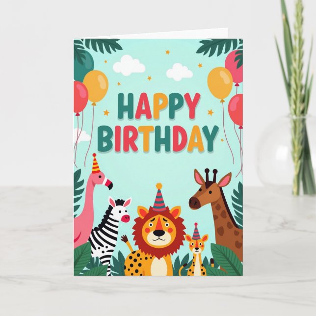 Carte de fête pour jeune savane (Devant)