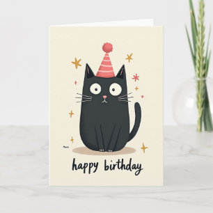 Carte de fête pour un chat joueur