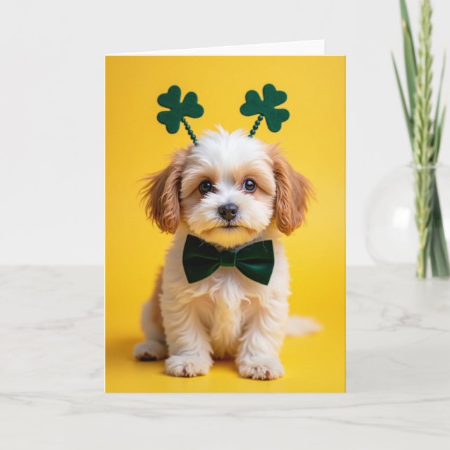 Carte de fête pour un chiot mignon (Devant)