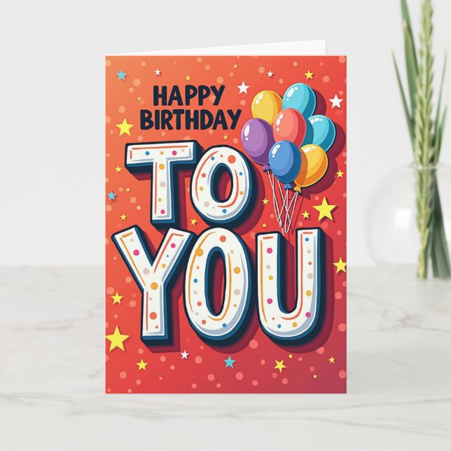 Carte de fête rayée Polka (Devant)