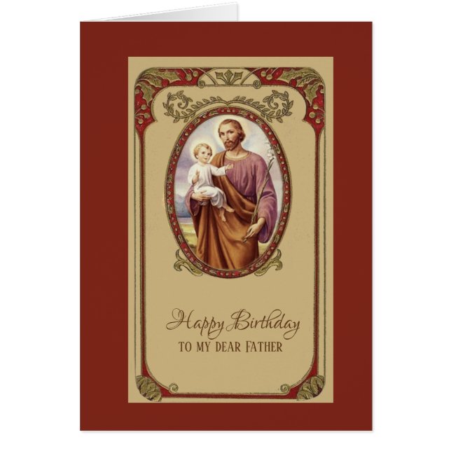 Carte de Fête Religieuse Catholique Saint Joseph p (Devant)