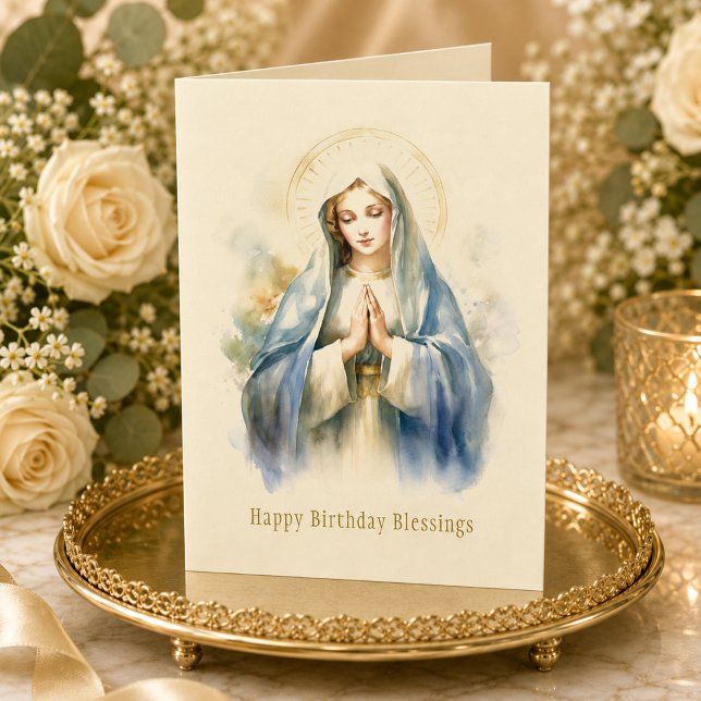 Carte de fete religieuse de la Vierge Marie cathol (Créateur téléchargé)
