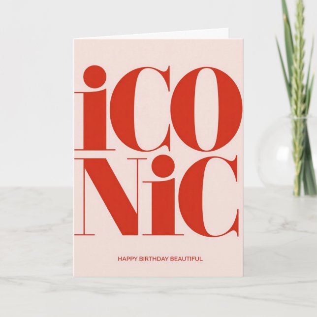 Carte de fête rose et rouge avec une typographie g (Devant)