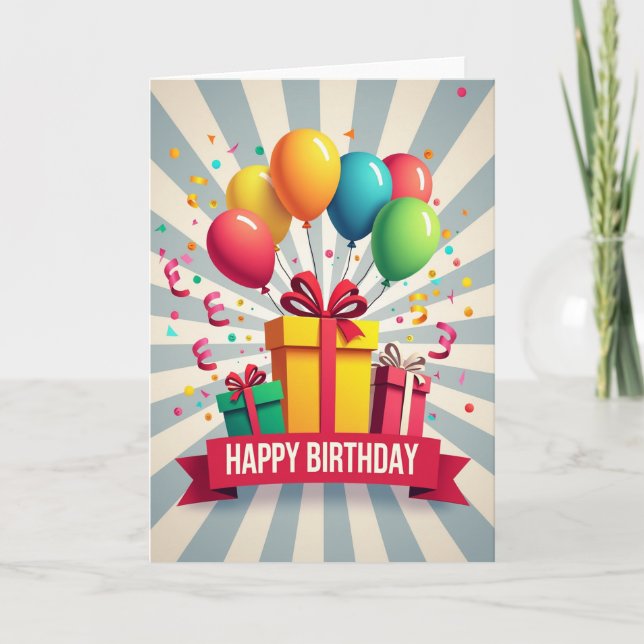 Carte de fête Sunburst (Devant)