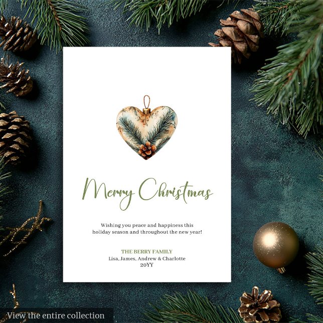 Carte de Fêtes Botanique Rustique Bohème Élégante (Stylish Bohemian Rustic Botanical Holiday Card)