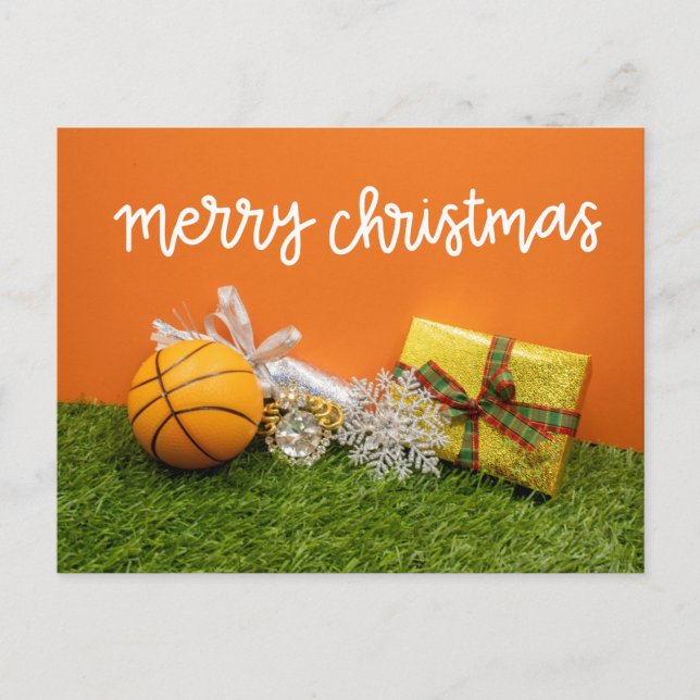 Carte de fêtes de Noël de basketball  (Devant)