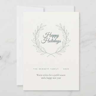 Carte de fêtes Joyeuses Couronne d'Olivier Minimal