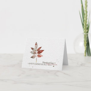 carte de feuille de thanksgiving