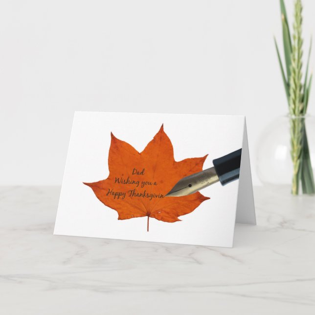 Carte de feuille d'érable d'action de grâce papa (Devant)