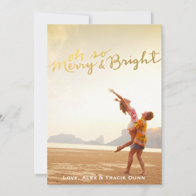 Carte de feuille d'or de Faux joyeuse et lumineuse (Devant)