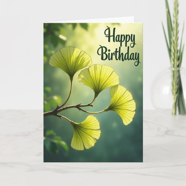 Carte de feuilles lumineuses joyeuses (Devant)