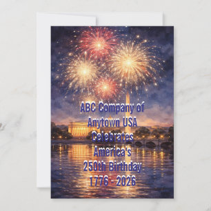 Carte de feux d'artifice pour le 250e anniversaire
