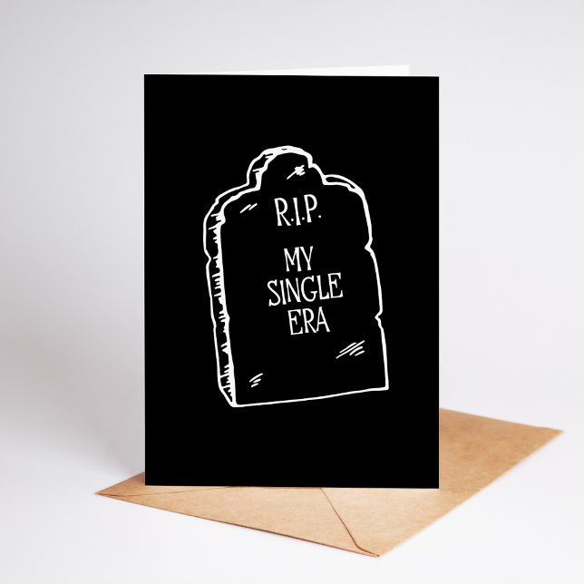 Carte de fiançailles à l'humour noir drôle | RIP È (Créateur téléchargé)