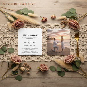 Carte de fiançailles à typographie minimaliste ave