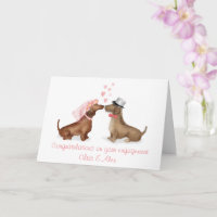 Carte de fiançailles de dachshunds amoureux (fille