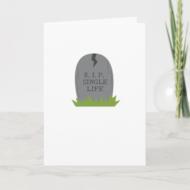 Carte de fiançailles drôle RIP Vie de célibataire (Devant)