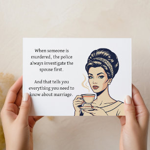 Carte de fiançailles et de mariage humour noir