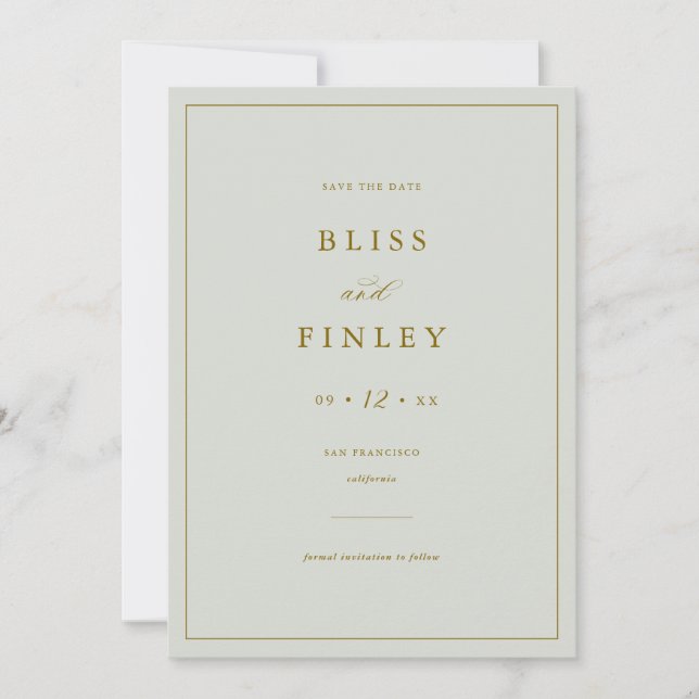 Carte de fiançailles minimale BLISS Minimal Save T (Devant)