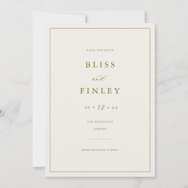 Carte de fiançailles minimale BLISS Minimal Save T (Devant)