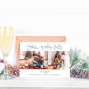 Carte de fiançailles multi‑photo « Wedding Bells »