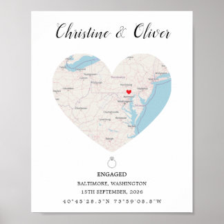 Carte de fiançailles personnalisée Impression de f