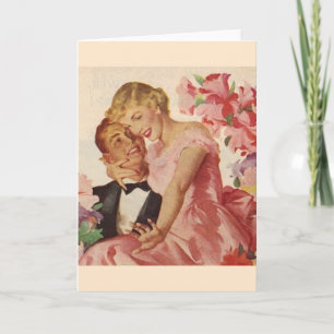 Carte de fiançailles rétro