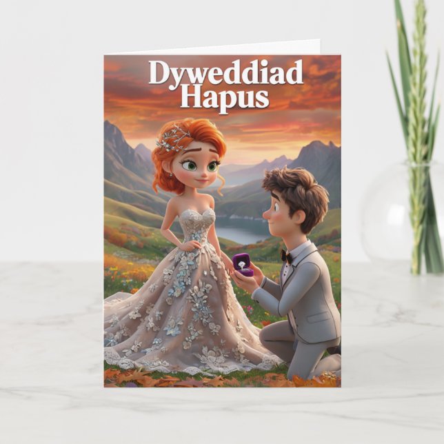 Carte de Fiançailles Welsh Happy (Devant)