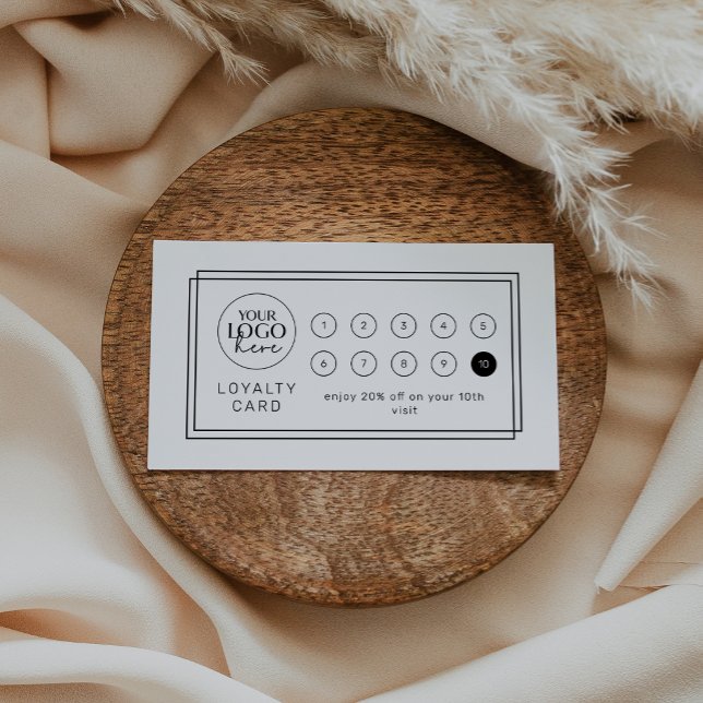 Carte de fidélité 10 perforations Récompense Entre (AVERY Modern Minimal Logo Business Reward 10 Punch Loyalty Card)