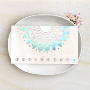Carte De Fidélité 10 Punch Loyauté Client Turquoise Lotus